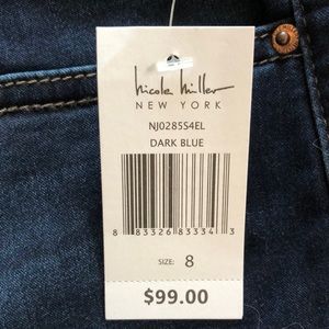 Nicole Miller of New York, high rise, skinny, luxe jeans, size 8